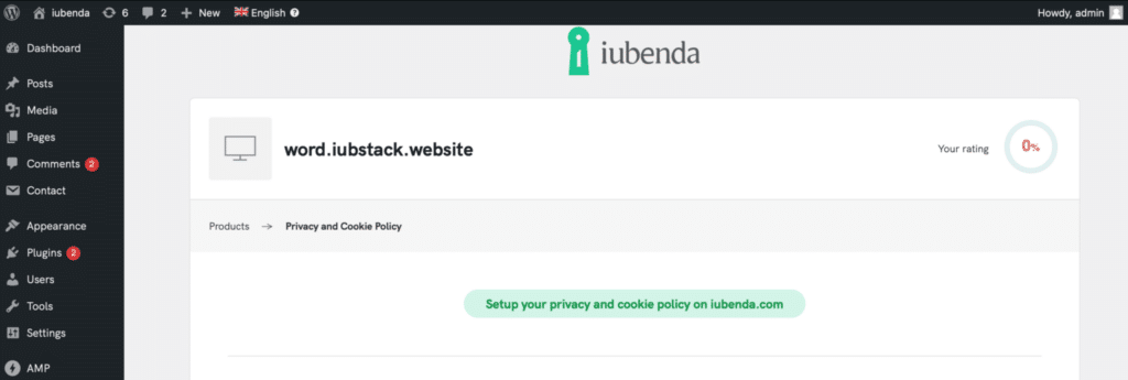 iubenda wordpress privacy policy generator