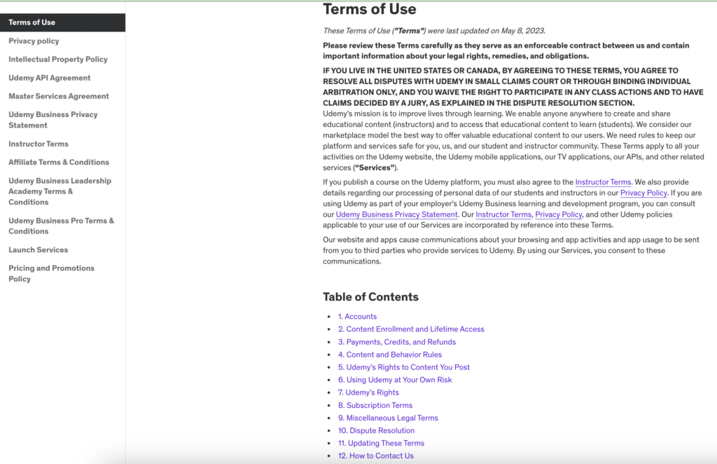 terms of use generator