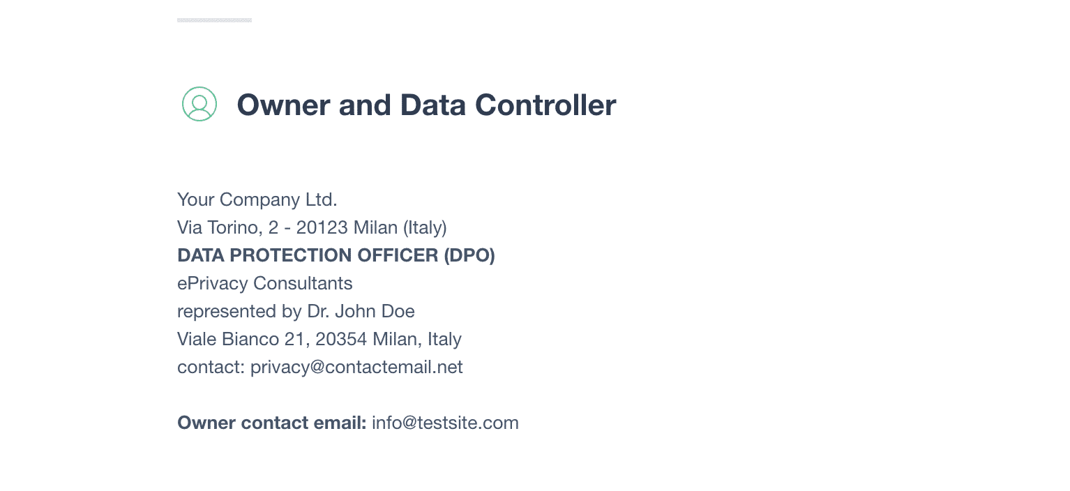DPO in owner field example